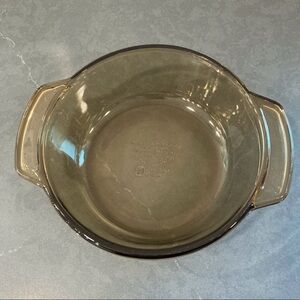 Vintage Anchor Hocking tan glass casserole dish